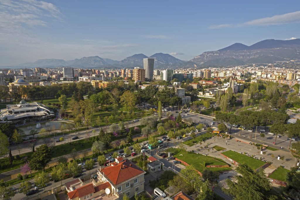 Tirana City View from Sky Tower